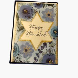 Designer Greetings Hanukkah Holiday 18 Cards Envelopes Blue Gold Glitter Box Set